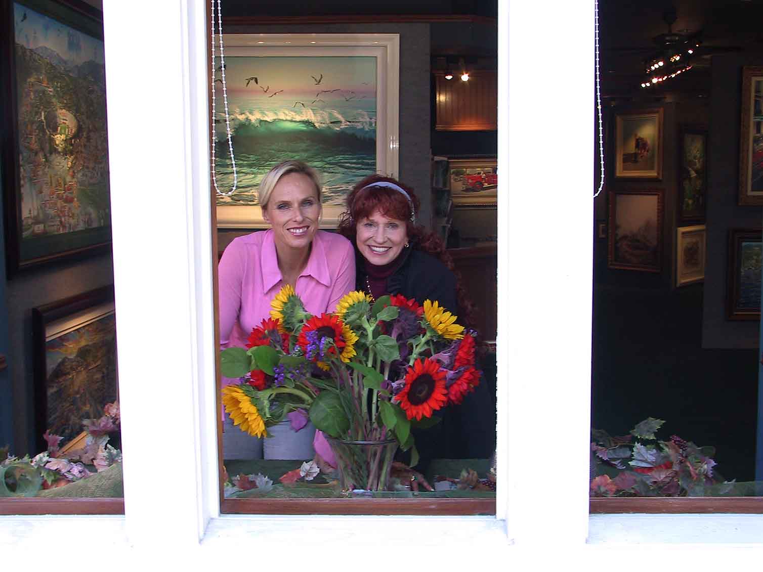 Ruthie - Our Artist, and Daughter Windy again inside the Gallery. Click here to see enlargement. © Ruth Mayer Fine Art.