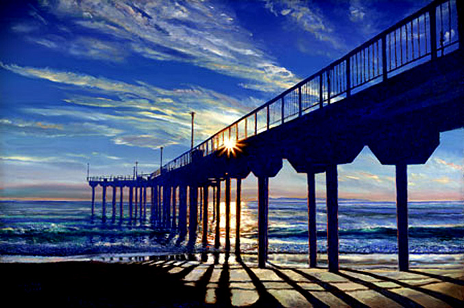 Aliso Pier. Click here to see enlargement. © Ruth Mayer Fine Art.