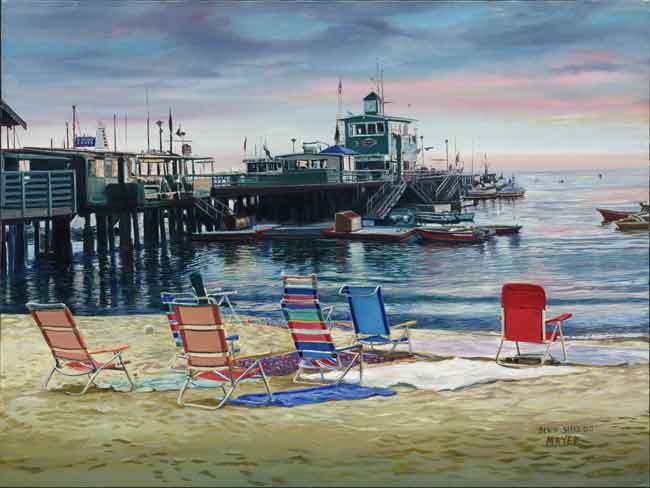 Beach Stakeout. Click here to see enlargement. © Ruth Mayer Fine Art.